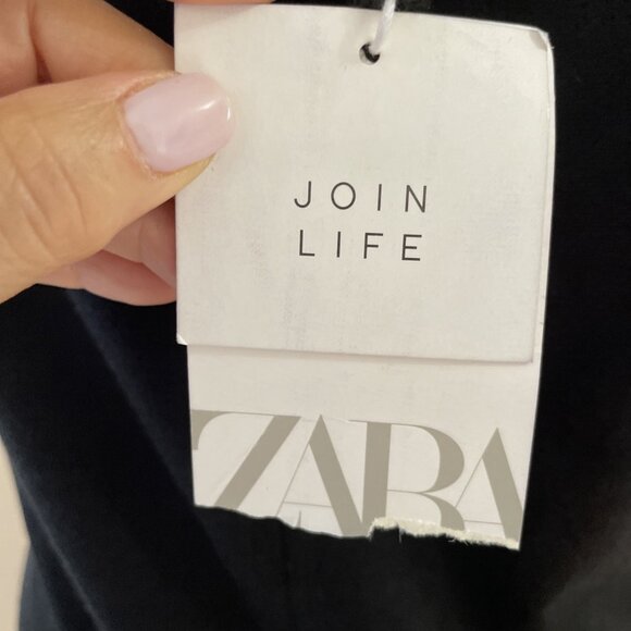 Zara Bodycon Midi Tank Dress Size XL Black Sleeveless Balletcore Minimalist NWT - Picture 3 of 12